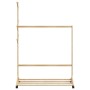 Perchero con ganchos y ruedas 100x35x157 cm bambú de , Organizadores de vestidores y perchas de barra - Ref: Foro24-4008915, ...