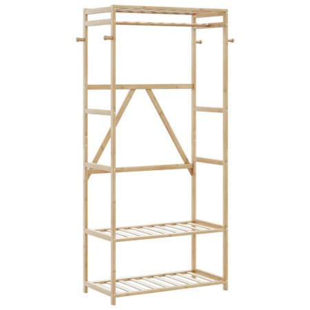 Perchero con estantes bambú 80x40x175 cm de , Organizadores de vestidores y perchas de barra - Ref: Foro24-4008922, Precio: 7...