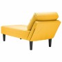 Chaise longue con cojín de tela de pana amarillo claro de , Divanes - Ref: Foro24-4009821, Precio: 151,24 €, Descuento: %