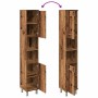 Armario de baño madera contrachapada envejecida 30x30x179 cm de , Muebles de baño - Ref: Foro24-856140, Precio: 95,09 €, Desc...