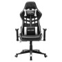 Silla de gaming de cuero sintético negro y blanco de vidaXL, Sillones para videojuegos - Ref: Foro24-20507, Precio: 185,72 €,...