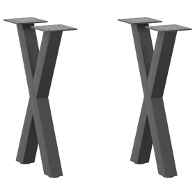 Patas para mesa de centro en forma de X 2 uds antracita acero de , Patas para mesas - Ref: Foro24-4012890, Precio: 57,74 €, D...