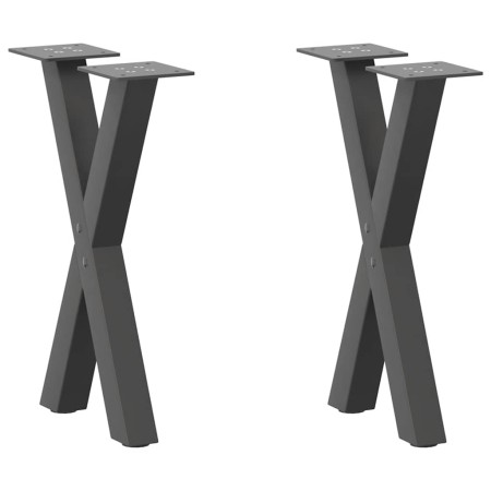 Patas para mesa de centro en forma de X 2 uds antracita acero de , Patas para mesas - Ref: Foro24-4012890, Precio: 57,74 €, D...