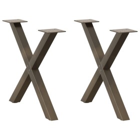 Patas de mesa centro forma X 2uds acero natural 60x(42-43) cm de , Patas para mesas - Ref: Foro24-4012903, Precio: 56,24 €, D...