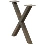 Patas de mesa centro forma X 2uds acero natural 60x(42-43) cm de , Patas para mesas - Ref: Foro24-4012903, Precio: 56,24 €, D...