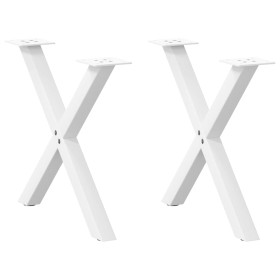 Patas de mesa de centro forma X 2uds acero blanco 60x(42-43) cm de , Patas para mesas - Ref: Foro24-4012901, Precio: 56,59 €,...
