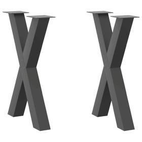 Patas para mesa de comedor en forma de X 2 uds acero antracita de , Patas para mesas - Ref: Foro24-4012974, Precio: 98,46 €, ...