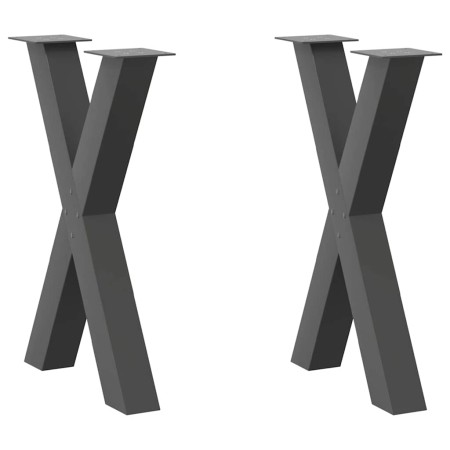 Patas para mesa de comedor en forma de X 2 uds acero antracita de , Patas para mesas - Ref: Foro24-4012974, Precio: 98,46 €, ...