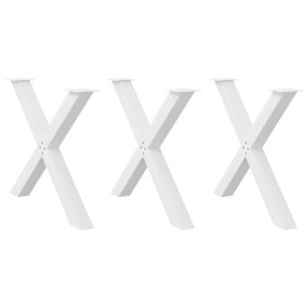 Patas para mesa de comedor en forma de X 3 uds acero blanco de , Patas para mesas - Ref: Foro24-4012997, Precio: 163,19 €, De...