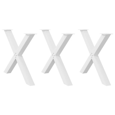 Patas para mesa de comedor en forma de X 3 uds acero blanco de , Patas para mesas - Ref: Foro24-4012997, Precio: 163,19 €, De...