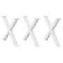 Patas para mesa de comedor en forma de X 3 uds acero blanco de , Patas para mesas - Ref: Foro24-4012997, Precio: 163,19 €, De...