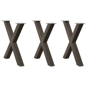 Patas para mesa comedor forma X 3uds acero natural 80x(72-73)cm de , Patas para mesas - Ref: Foro24-4012995, Precio: 155,91 €...