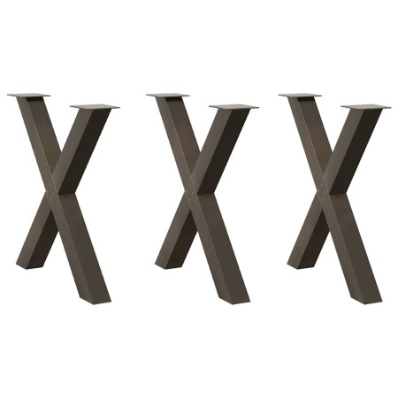 Patas para mesa comedor forma X 3uds acero natural 80x(72-73)cm de , Patas para mesas - Ref: Foro24-4012995, Precio: 155,91 €...