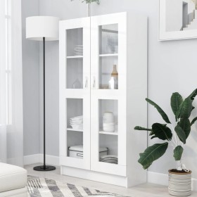 Vitrina de madera contrachapada blanco 82,5x30,5x150 cm de vidaXL, Librerías y estanterías - Ref: Foro24-802759, Precio: 145,...