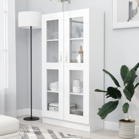 Vitrina de madera contrachapada blanco 82,5x30,5x150 cm de vidaXL, Librerías y estanterías - Ref: Foro24-802759, Precio: 145,...