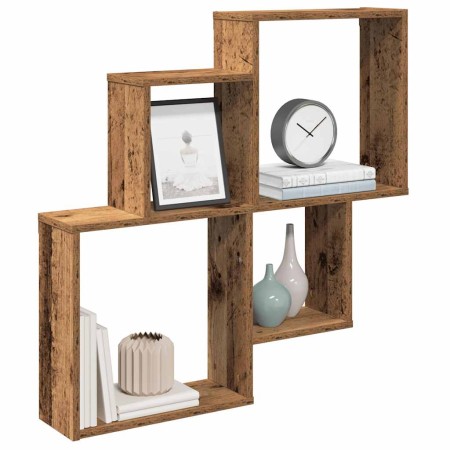 Estante de pared madera ingeniería envejecida 80x15x78,5 cm de , Estantes y estanterías - Ref: Foro24-856610, Precio: 31,22 €...