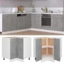 Armario inferior esquina madera de ingeniería gris hormigón de vidaXL, Armarios de cocina - Ref: Foro24-802493, Precio: 93,04...