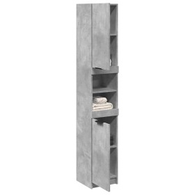 Armario de baño contrachapada gris hormigón 32x34x188,5 cm de , Tocadores de baño - Ref: Foro24-856942, Precio: 80,57 €, Desc...