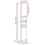 Armario de baño contrachapada gris hormigón 32x34x188,5 cm de , Tocadores de baño - Ref: Foro24-856942, Precio: 80,57 €, Desc...