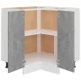 Armario inferior esquina madera de ingeniería gris hormigón de vidaXL, Armarios de cocina - Ref: Foro24-802493, Precio: 93,04...