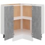 Armario inferior esquina madera de ingeniería gris hormigón de vidaXL, Armarios de cocina - Ref: Foro24-802493, Precio: 94,23...
