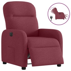 Sillón reclinable eléctrico tela rojo tinto de , Sillones - Ref: Foro24-3302955, Precio: 225,30 €, Descuento: %