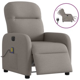 Sillón reclinable de masaje eléctrico tela gris taupe de , Sillones - Ref: Foro24-3302969, Precio: 242,01 €, Descuento: %