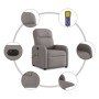 Sillón reclinable de masaje eléctrico tela gris taupe de , Sillones - Ref: Foro24-3302969, Precio: 242,01 €, Descuento: %