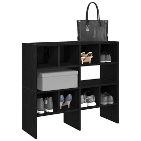 Zapateros 2 uds apilables roble negro 89,5x30x40 cm de , Organizadores de vestidores y perchas de barra - Ref: Foro24-858842,...