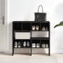 Zapateros 2 uds apilables roble negro 89,5x30x40 cm de , Organizadores de vestidores y perchas de barra - Ref: Foro24-858842,...