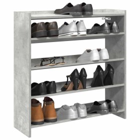 Mueble zapatero madera contrachapada gris hormigón 80x25x81 cm de , Zapateros y organizadores de calzado - Ref: Foro24-859908...