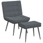 Sillón de relax con reposapiés terciopelo gris oscuro de , Sillas - Ref: Foro24-4012328, Precio: 90,17 €, Descuento: %