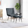 Sillón de relax con reposapiés terciopelo gris oscuro de , Sillas - Ref: Foro24-4012328, Precio: 90,17 €, Descuento: %