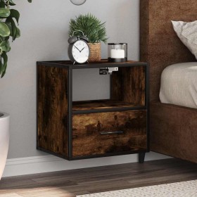 Mesita de noche de pared color roble ahumado 40x31x39,5 cm de , Mesitas de noche - Ref: Foro24-848738, Precio: 41,36 €, Descu...