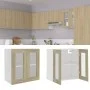 Armario colgante vidrio y madera ingeniería roble 60x31x60 cm de vidaXL, Armarios de cocina - Ref: Foro24-802524, Precio: 56,...