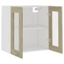 Armario colgante vidrio y madera ingeniería roble 60x31x60 cm de vidaXL, Armarios de cocina - Ref: Foro24-802524, Precio: 56,...