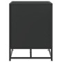 Banco zapatero madera de ingeniería y metal negro 80x40x53,5 cm de , Bancos para recibidores y almacenamiento - Ref: Foro24-8...