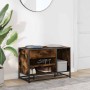 Banco zapatero madera de ingeniería roble ahumado 80x40x53,5 cm de , Bancos para recibidores y almacenamiento - Ref: Foro24-8...