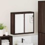 Armario con espejo baño madera marrón roble 65x20x60 cm de , Tocadores de baño - Ref: Foro24-849258, Precio: 71,92 €, Descuen...