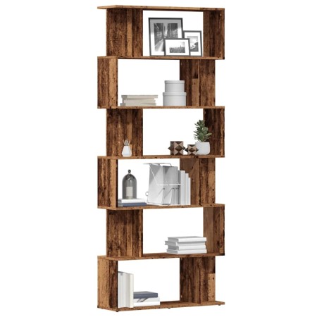 Estantería madera de ingeniería madera envejecida 80x24x192 cm de , Librerías y estanterías - Ref: Foro24-855782, Precio: 96,...