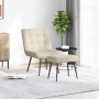 Sillón de relax con taburete terciopelo crema de , Sillas - Ref: Foro24-4012335, Precio: 95,12 €, Descuento: %