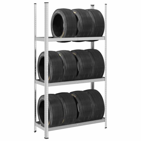 Estantería de 3 capas para neumáticos 2 uds plata 110x40x200 cm de , Estanterías industriales - Ref: Foro24-4016971, Precio: ...