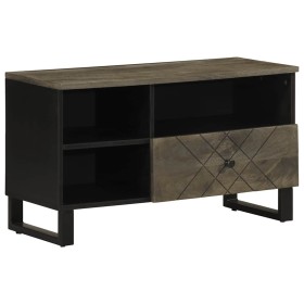 Mueble de TV madera maciza de mango negro 80x33x46 cm de , Almacenamiento para CD y DVD - Ref: Foro24-4017701, Precio: 86,58 ...