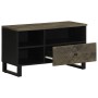 Mueble de TV madera maciza de mango negro 80x33x46 cm de , Almacenamiento para CD y DVD - Ref: Foro24-4017701, Precio: 86,58 ...