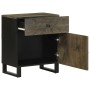 Mesita de noche madera maciza de mango negra 50x33x60 cm de , Mesitas de noche - Ref: Foro24-4017692, Precio: 80,19 €, Descue...