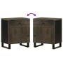 Mesita de noche madera maciza de mango negra 50x33x60 cm de , Mesitas de noche - Ref: Foro24-4017692, Precio: 80,19 €, Descue...