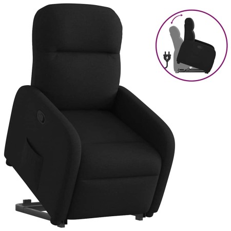Sillón reclinable elevable tela negro de , Sillones - Ref: Foro24-3302974, Precio: 262,87 €, Descuento: %