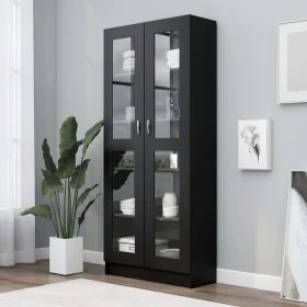 Vitrina de madera contrachapada negro 82,5x30,5x185,5 cm de vidaXL, Librerías y estanterías - Ref: Foro24-802769, Precio: 202...