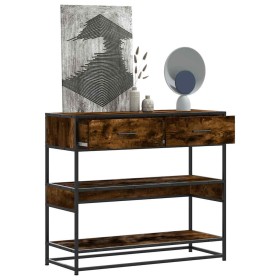Mesa consola de madera de ingeniería roble ahumado 90x35x80 cm de , Mesas auxiliares - Ref: Foro24-849181, Precio: 81,83 €, D...