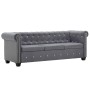 Sofá chesterfield de 3 plazas de terciopelo 199x75x72 cm gris en Sofás | Comprar online en Foru.es